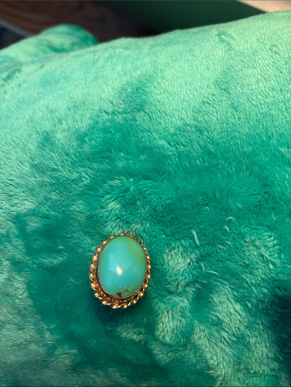 Gold-Tone Turquoise Oval Statement Ring - Women's Jewelry